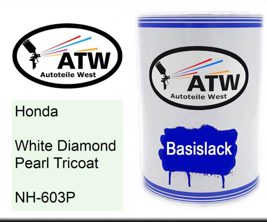 Honda, White Diamond Pearl Tricoat, NH-603P: 500ml Lackdose, von ATW Autoteile West.